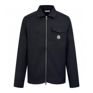 Moncler Black Stretch-Cotton Collared Jacket