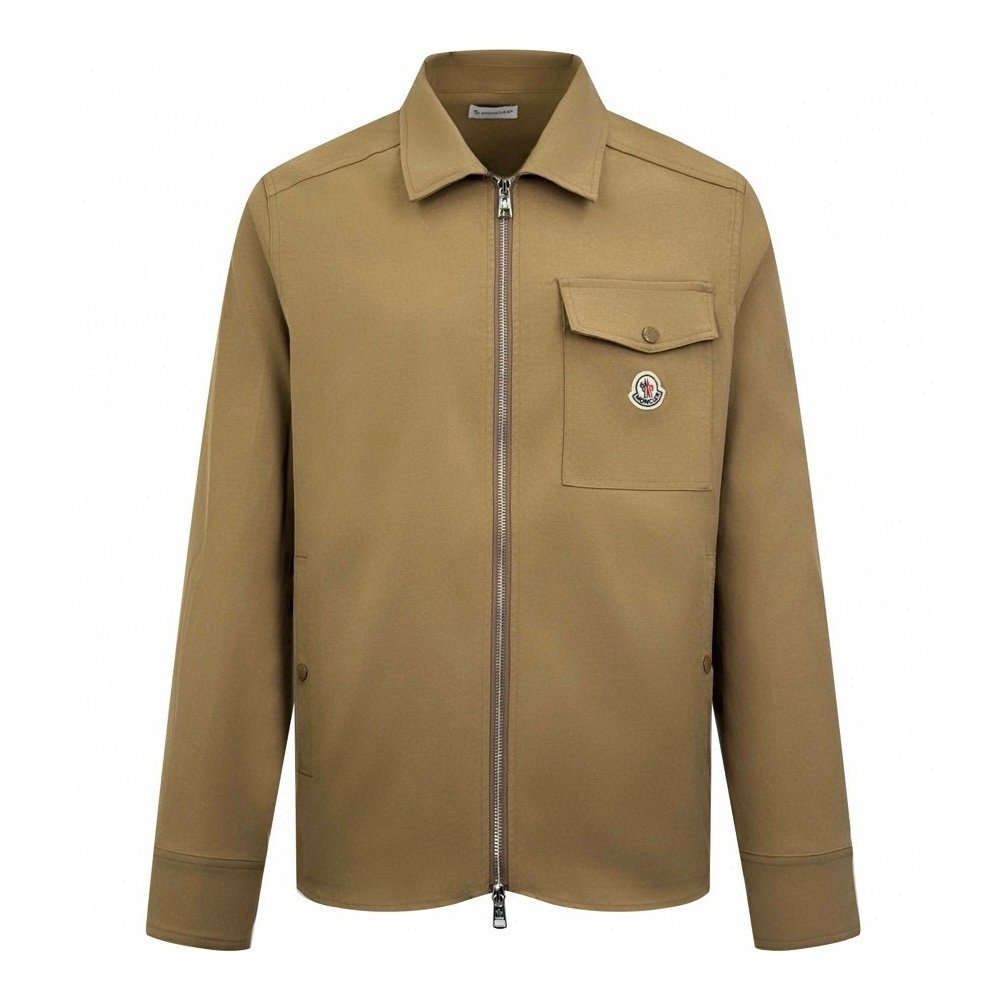 Moncler Brown Stretch-Cotton Collared Jacket