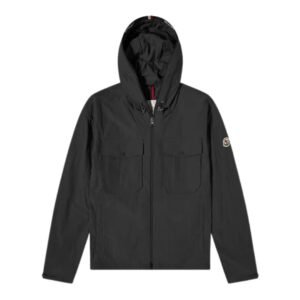 Moncler Plessur Crinkle Nylon Jacket In Black