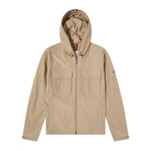 Moncler Plessur Crinkle Nylon Jacket In Beige