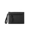 Louis Vuitton Clutch Bag Aerogram Black Leather