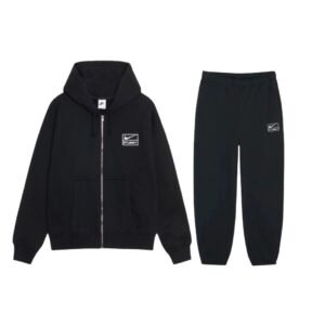 Stussy x Nike Zip Up Fleece Tracksuit Black
