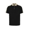 Gucci Taped Black Cotton Polo Shirt