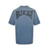 Balenciaga Oversized Printed Cotton Jersey T-Shirt Blue