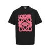 Loewe Neon T-Shirt In Black/Fluo Pink