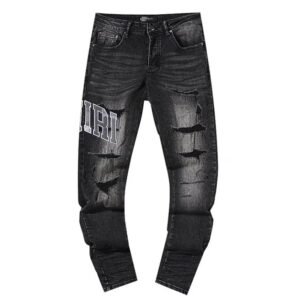 Amiri Grey Logo Jeans Black Slim Fit