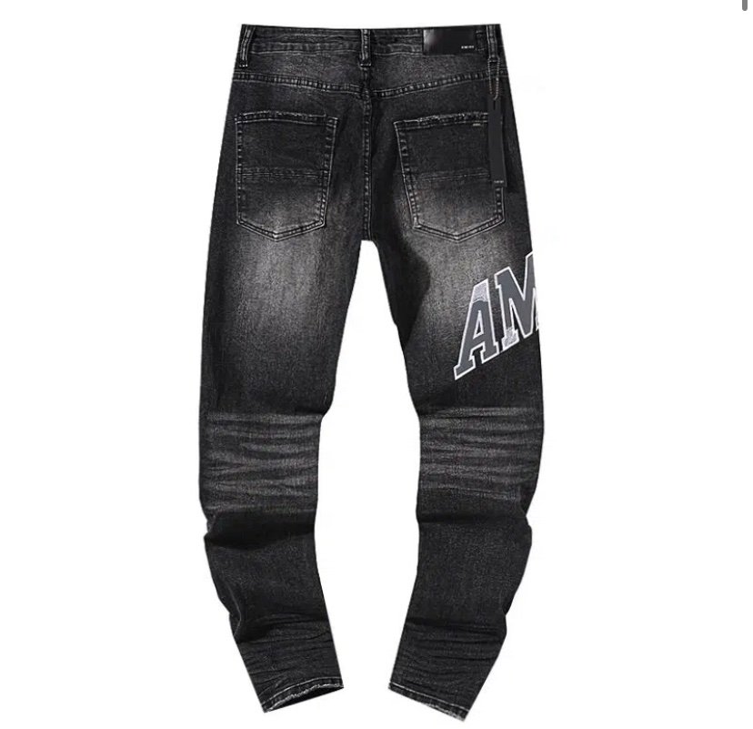 Amiri Grey Logo Jeans Black Slim Fit - Afbeelding 2