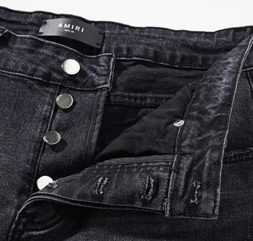 Amiri Grey Logo Jeans Black Slim Fit - Afbeelding 4