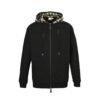 Burberry Check Cotton Blend Zip Hoodie Black