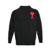 Ami Paris Virgin Wool Ami De Coeur Sweater Black