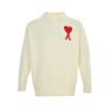 Ami Paris Virgin Wool Ami De Coeur Sweater White