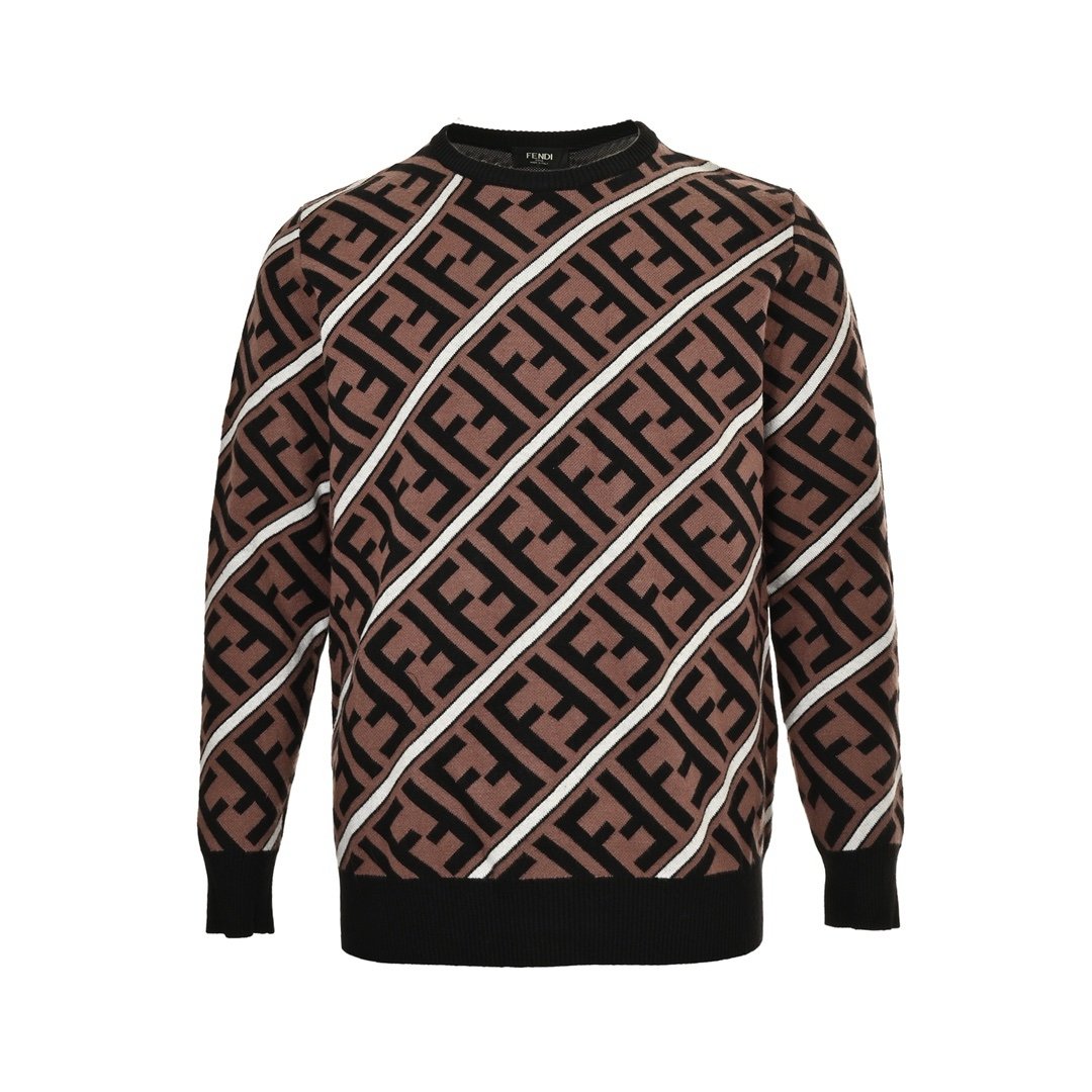 Fendi Logo Sweater Brown Black