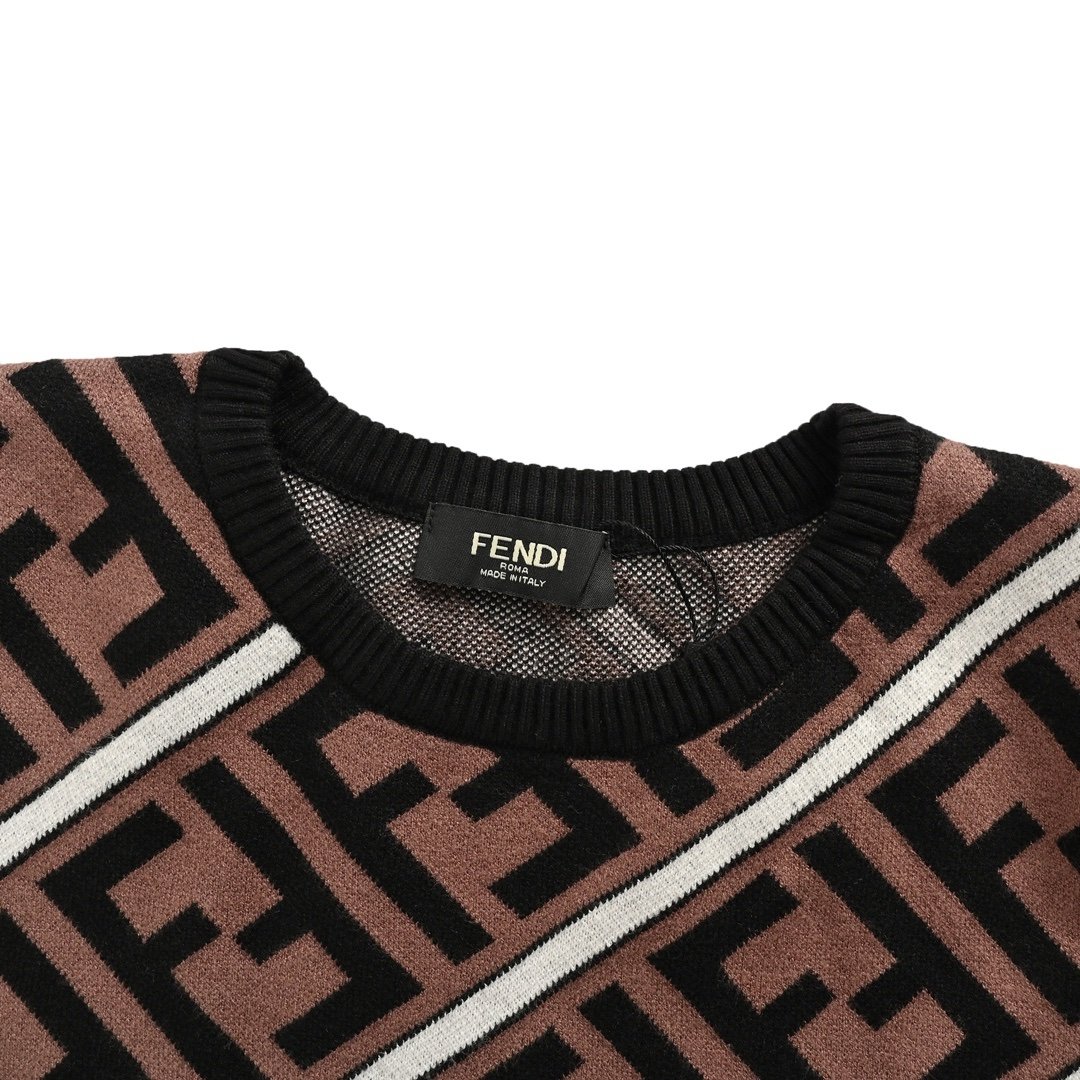 Fendi Logo Sweater Brown Black - Afbeelding 4