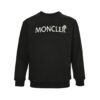 Moncler Logo Print Cotton Sweater Black