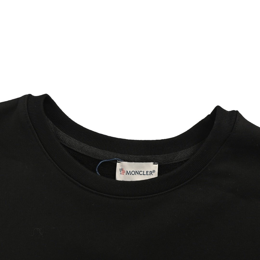 Moncler Logo Print Cotton Sweater Black - Afbeelding 4