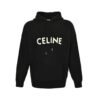 Celine Hooded Wool Hooded Sweater Black Oversized