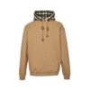 Burberry Check Cotton Blend Hoodie Beige