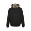 Burberry Check Cotton Blend Hoodie Black