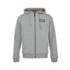 Burberry Letter Graphic Cotton Blend Zip Hoodie Grey