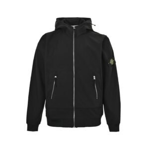 Stone Island Soft Shell-R Hooded Jacket Black