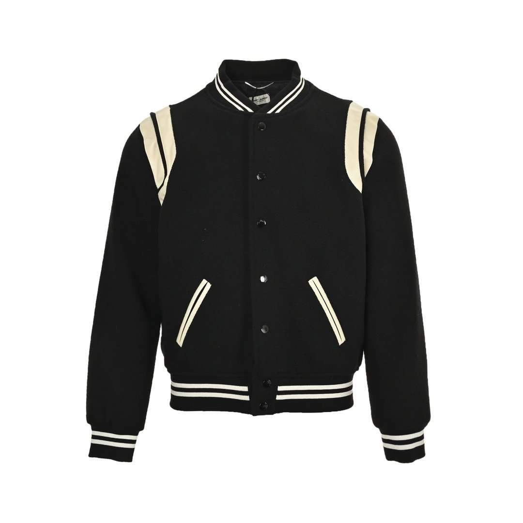 Saint Laurent Wolblend Bomber Jack Black/White