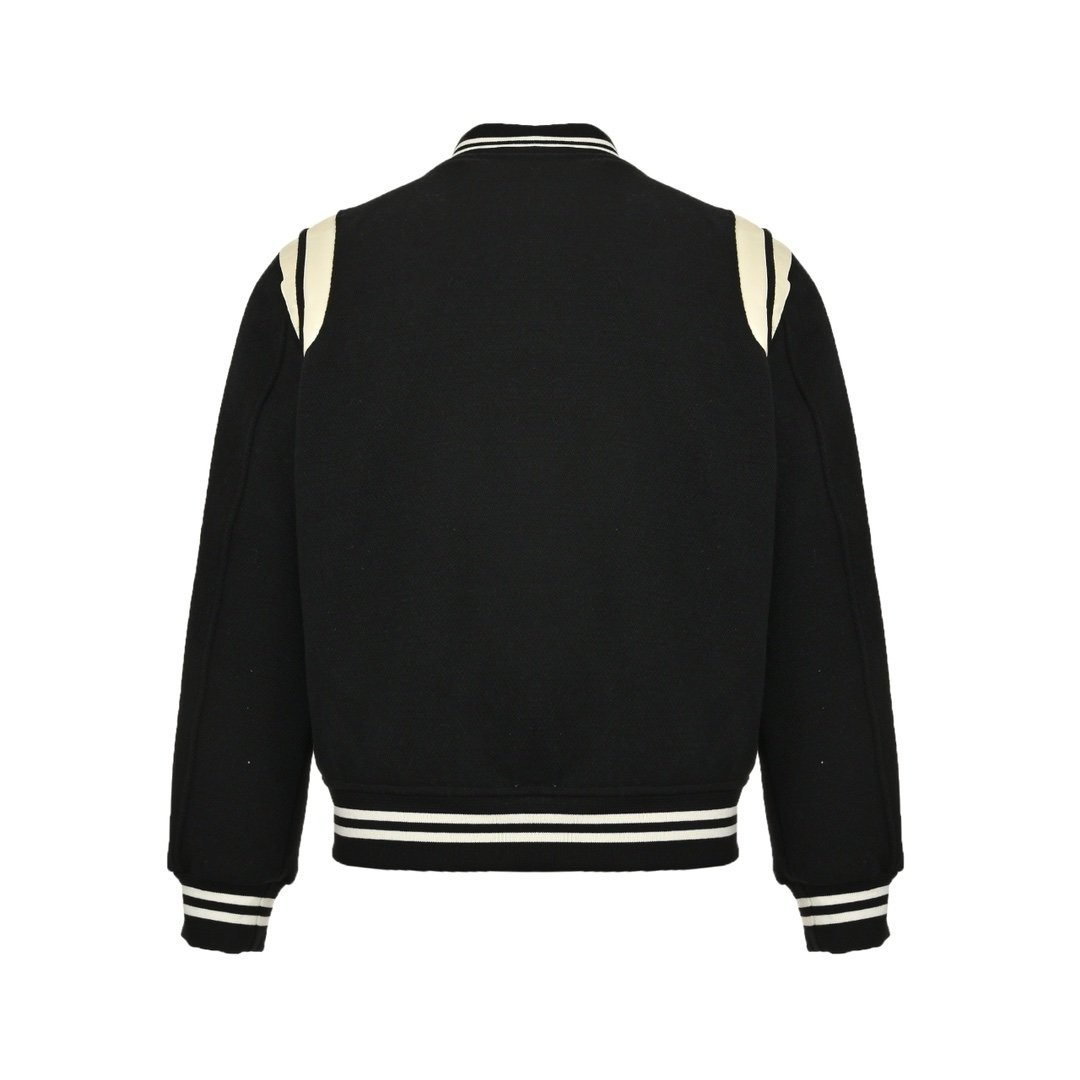 Saint Laurent Wolblend Bomber Jack Black/White - Afbeelding 3