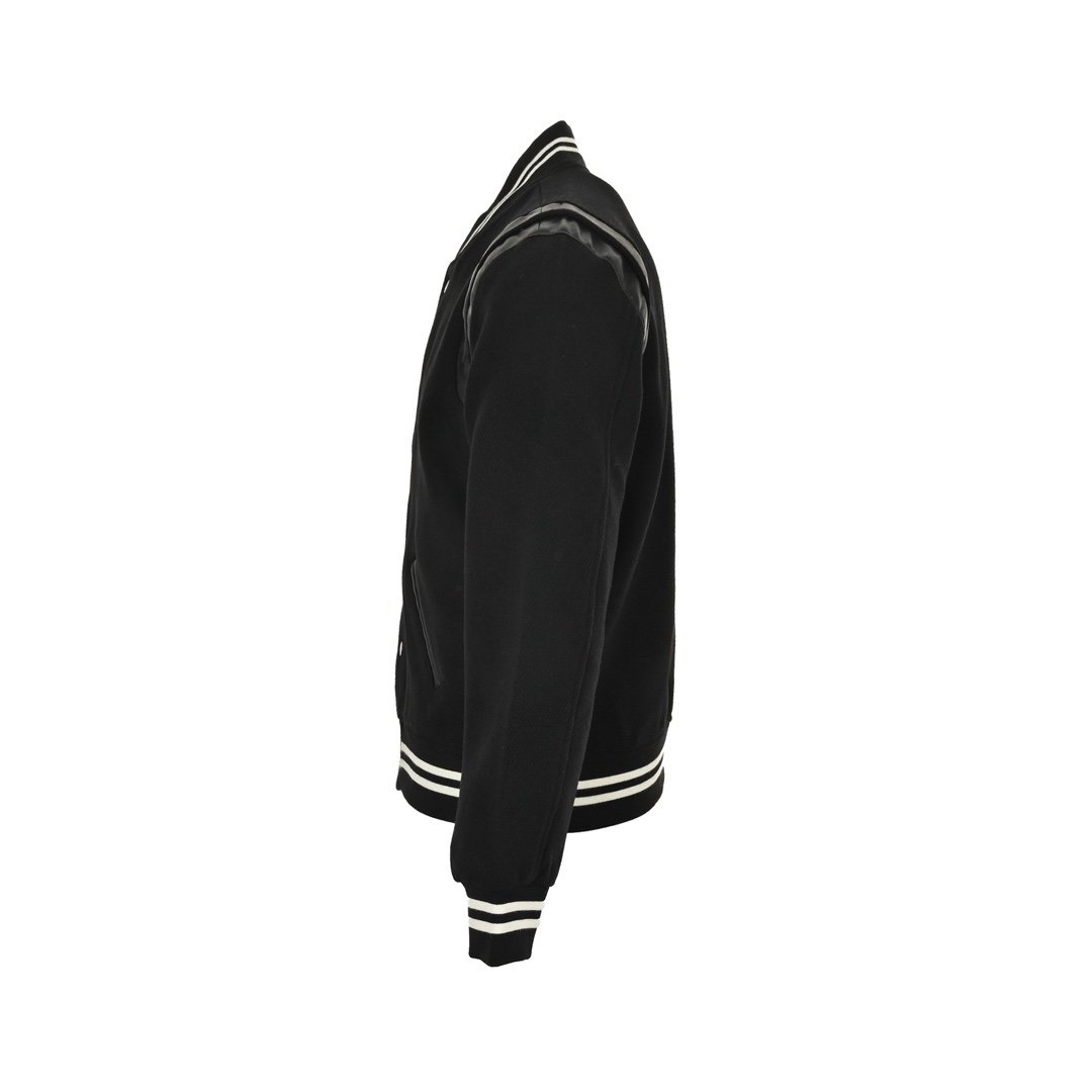 Saint Laurent Wolblend Bomber Jack Black - Afbeelding 2