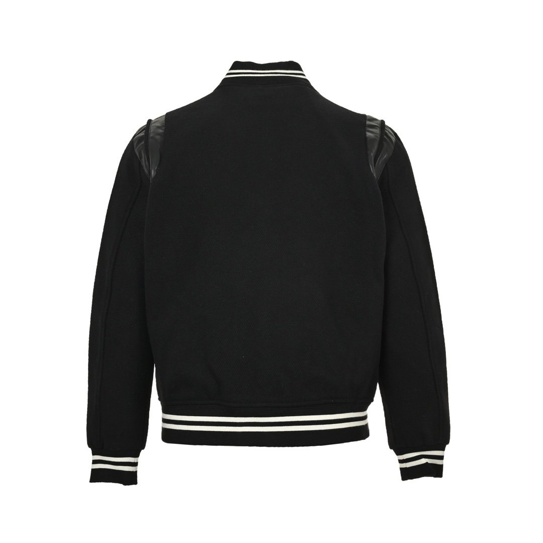 Saint Laurent Wolblend Bomber Jack Black - Afbeelding 3