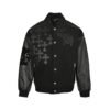 Chrome Hearts Letterman Varsity Cross Patch Jacket Black