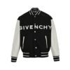 Givenchy Logo Jacket Varsity Jack In White Black Leather