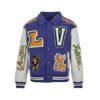Louis Vuitton Multi-Patches Mixed Leather Varsity Blouson Purple