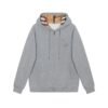 Burberry Check Zip Hoodie Grey