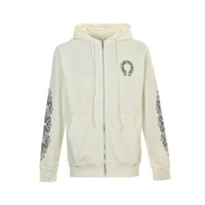 Chrome Hearts Horseshoe Logo Zip Up White