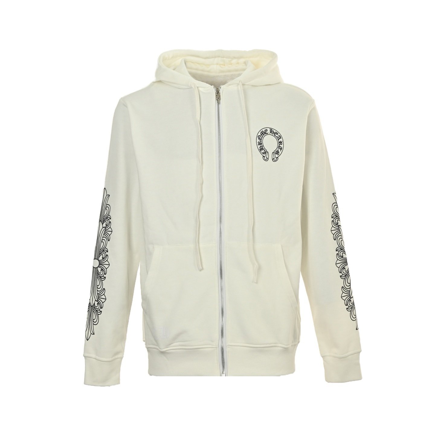 Chrome Hearts Horseshoe Logo Zip Up White