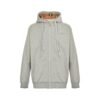 Burberry Hove Check Hood Embroidery Logo Zip Hoodie Grey