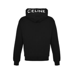 Celine Capuchon Logo Zip Up Black
