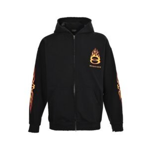 Balenciaga 2024 Graphic Print Zip Up Black