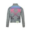 Off-White Vintage Printed Gradient Arrow Disstress Denim Jacket