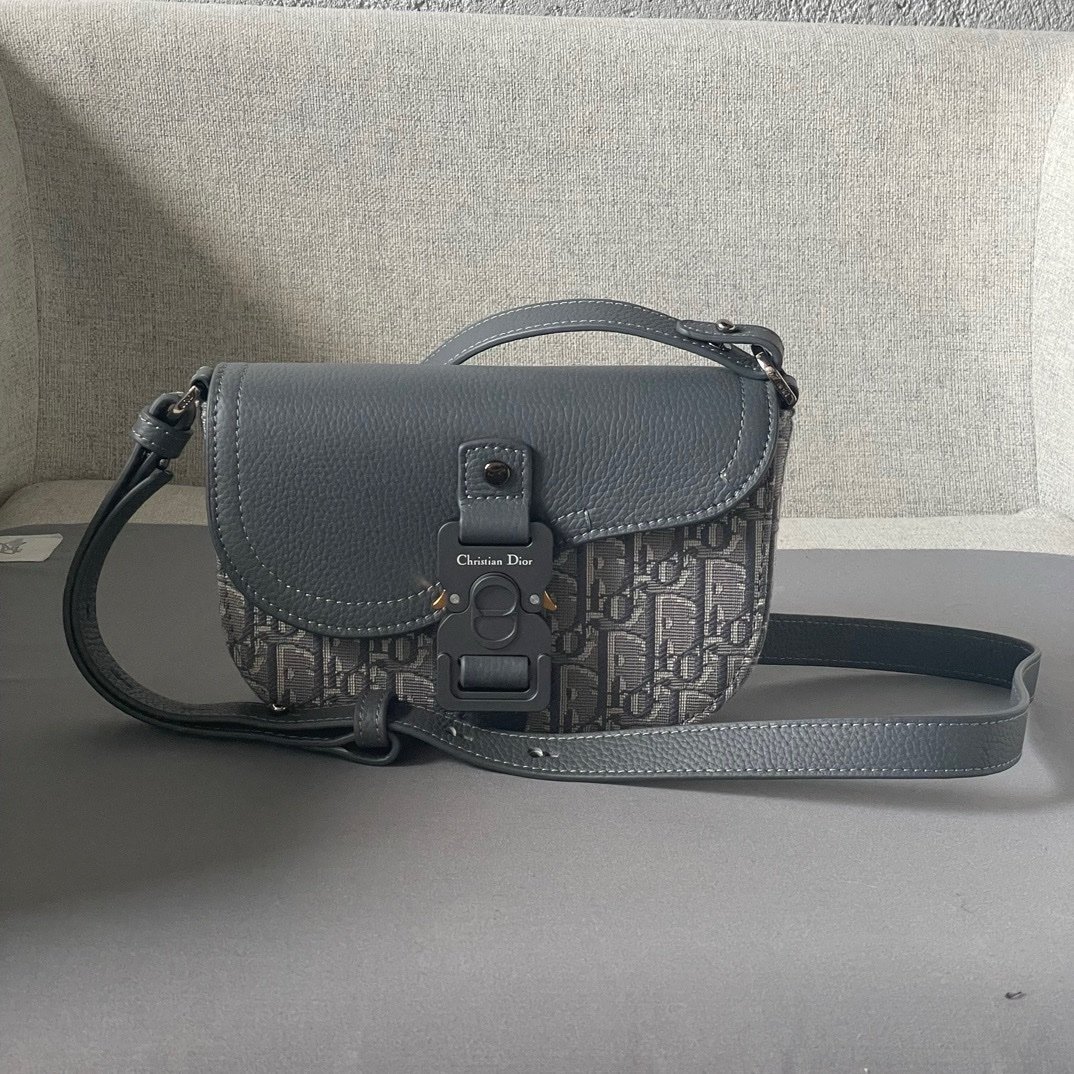Dior Oblique Mini Saddle Messenger Bag Grey - Afbeelding 2