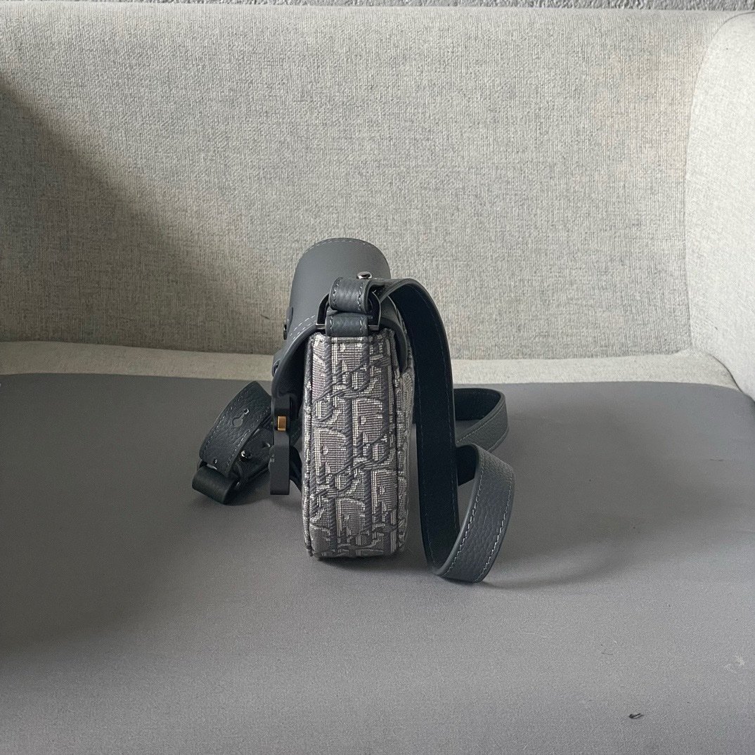 Dior Oblique Mini Saddle Messenger Bag Grey - Afbeelding 3