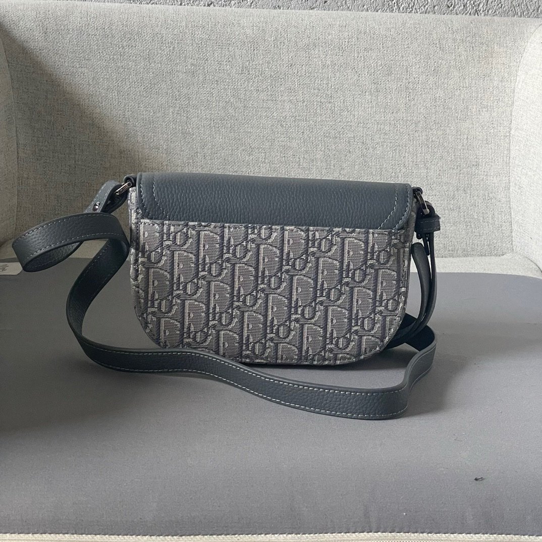 Dior Oblique Mini Saddle Messenger Bag Grey - Afbeelding 4