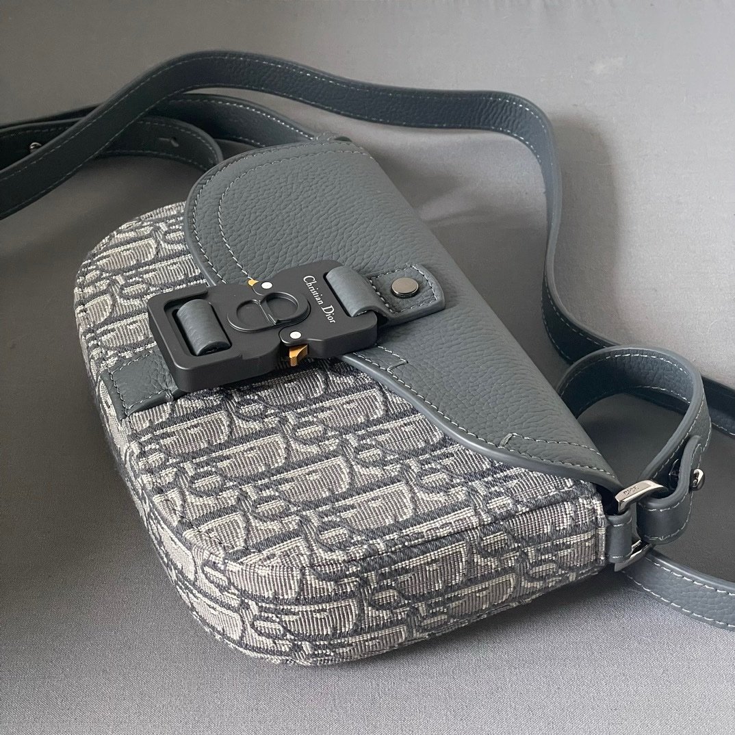 Dior Oblique Mini Saddle Messenger Bag Grey - Afbeelding 6