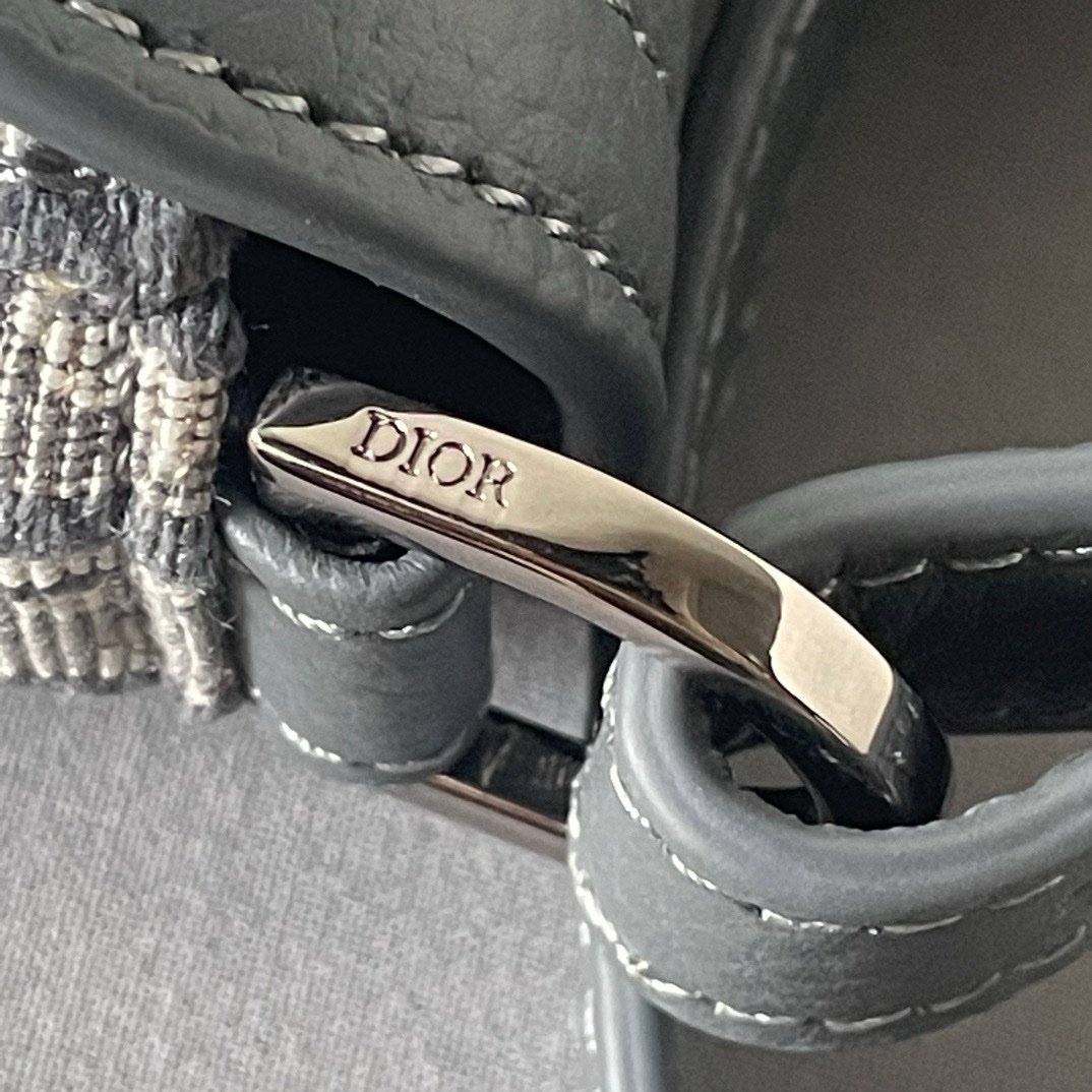 Dior Oblique Mini Saddle Messenger Bag Grey - Afbeelding 7