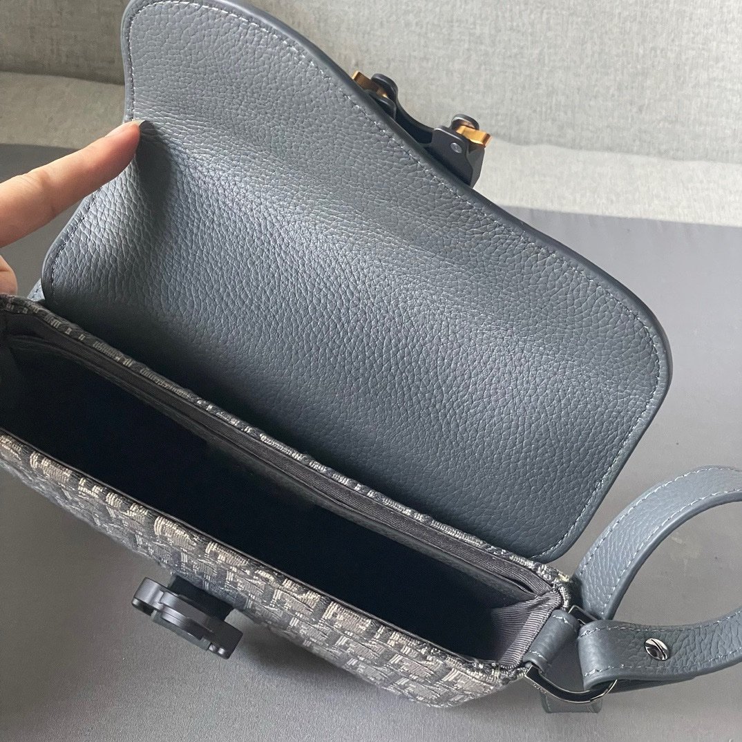 Dior Oblique Mini Saddle Messenger Bag Grey - Afbeelding 8