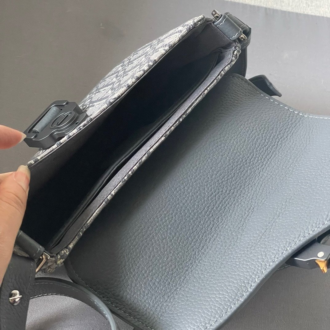 Dior Oblique Mini Saddle Messenger Bag Grey - Afbeelding 9