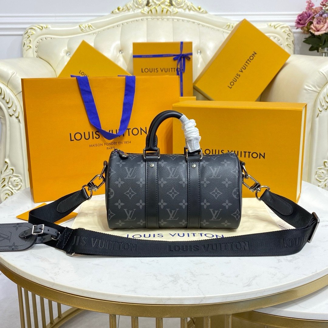 Louis Vuitton Keepall Bandouliere 25 Monogram Eclipse Bag - Afbeelding 9