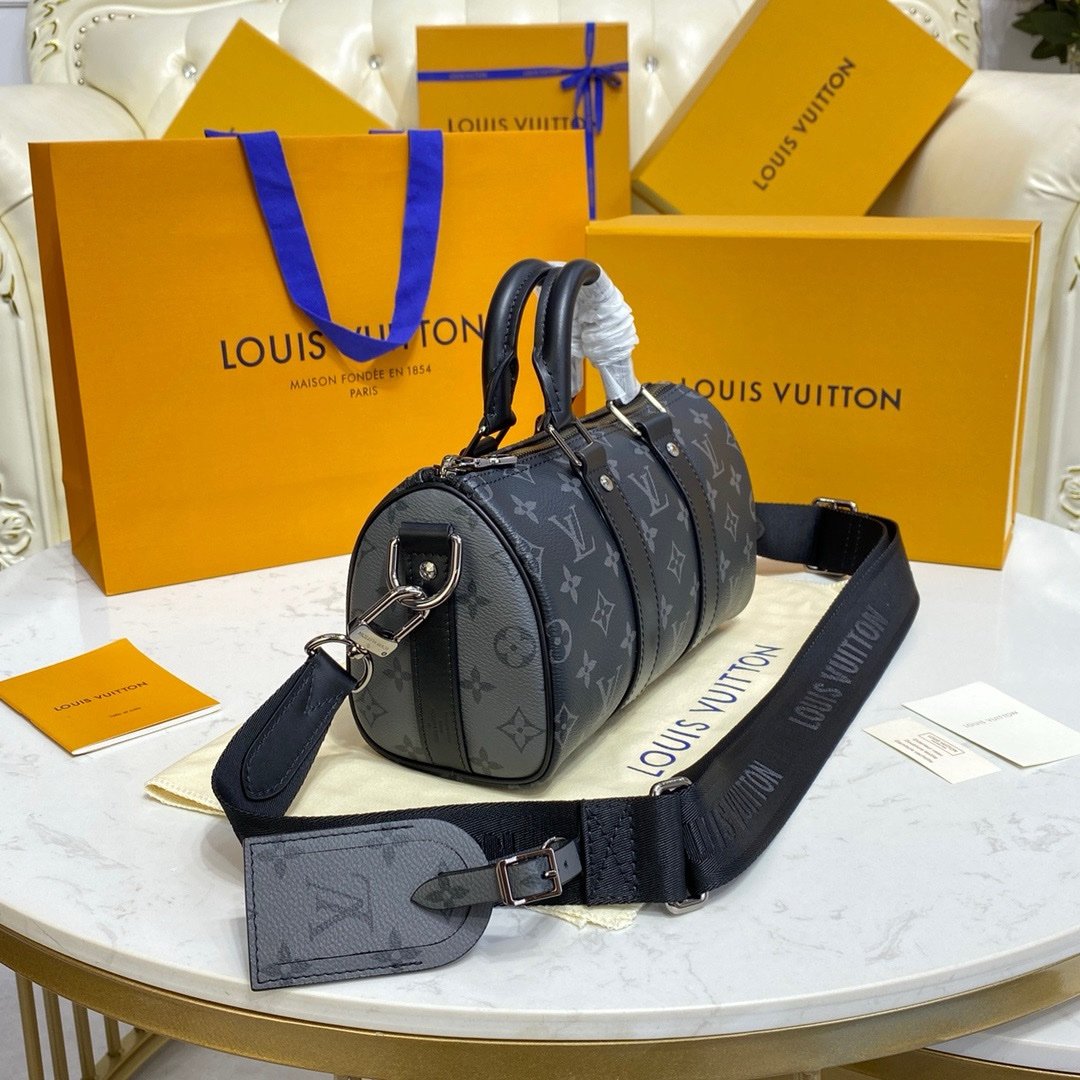 Louis Vuitton Keepall Bandouliere 25 Monogram Eclipse Bag - Afbeelding 10
