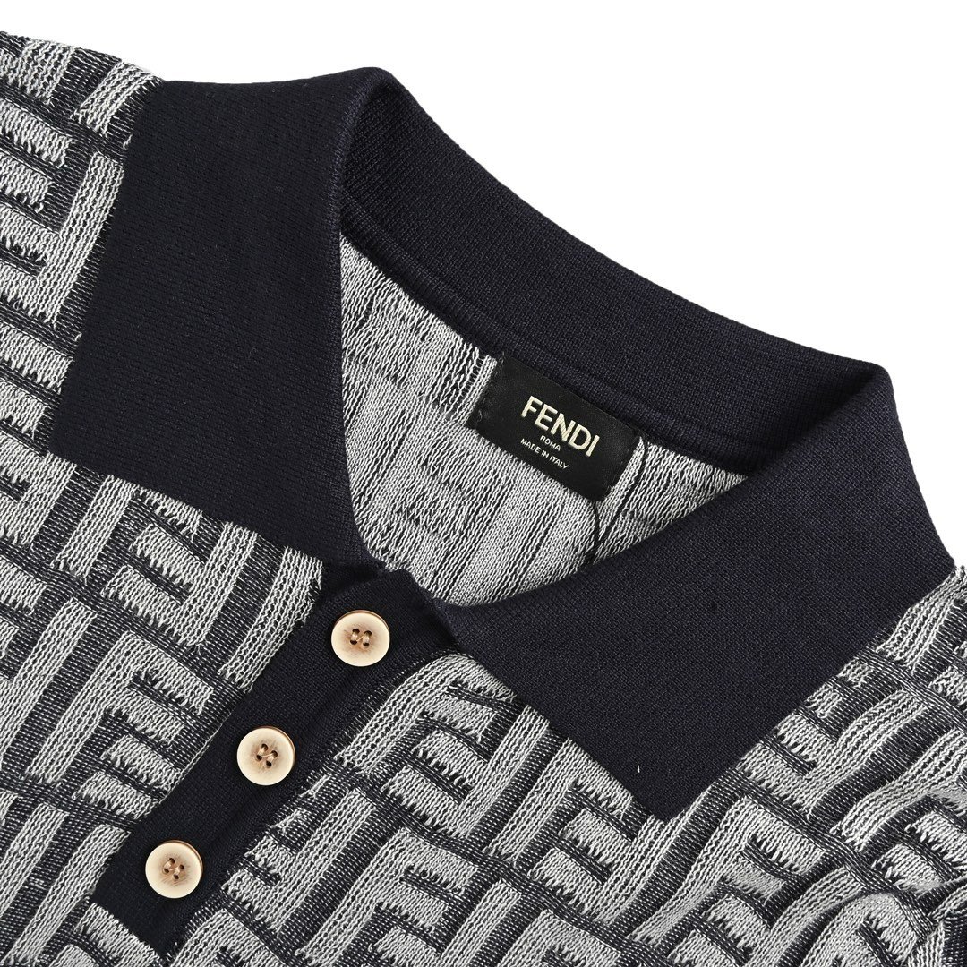 Fendi Monogram Pattern Polo Shirt - Afbeelding 5