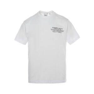 Burberry Location Print Cotton T-Shirt White
