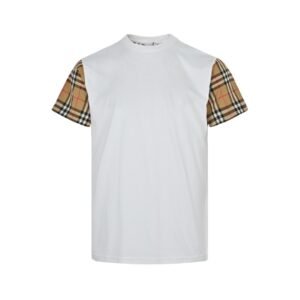 Burberry Check Sleeve T-Shirt White
